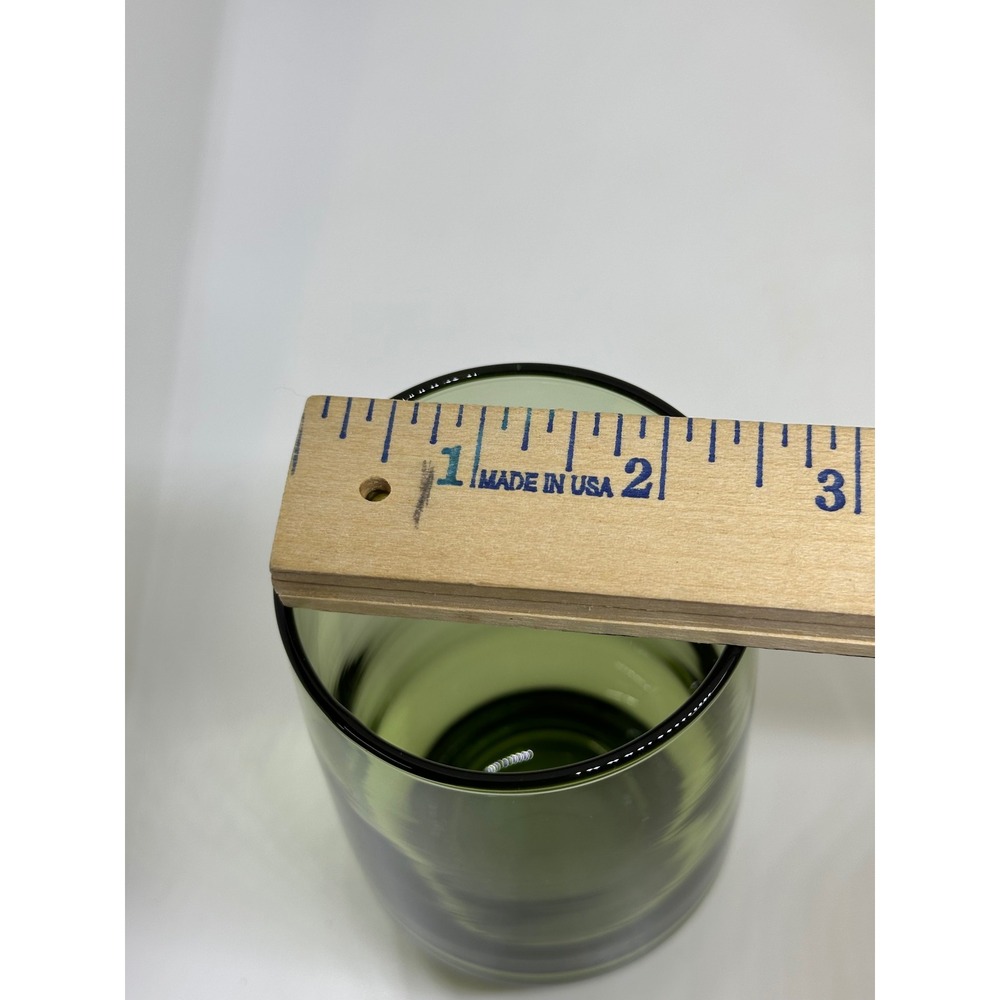 VTG Libbey Glass Olive Green Avocado MCM Stacking Pedestal Highball Tumbler Set - Picture 6 of 7